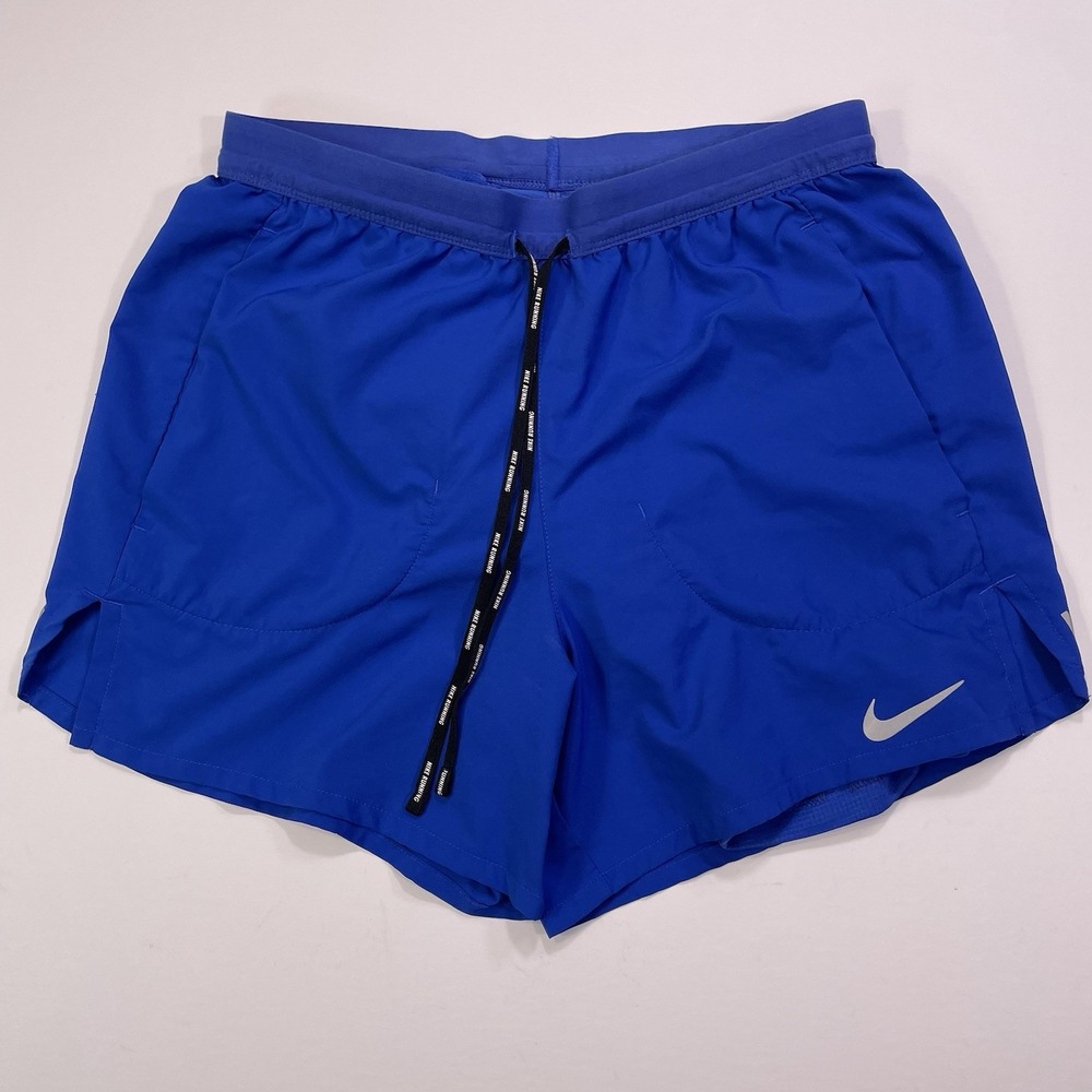 Nike Mens Running Shorts Blue Small Phenom 2 in 1 Training Gym Running Lined 4"
